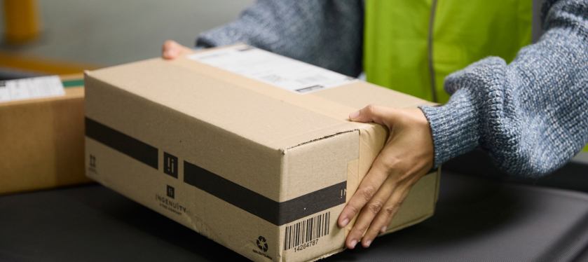 Package on bench